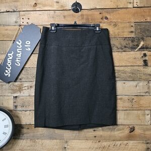 The limited women's dark charcoal gray straight line skirt size 8